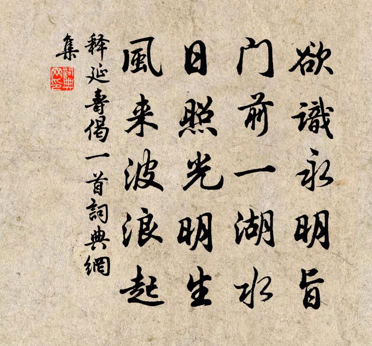 释延寿偈一首书法作品欣赏