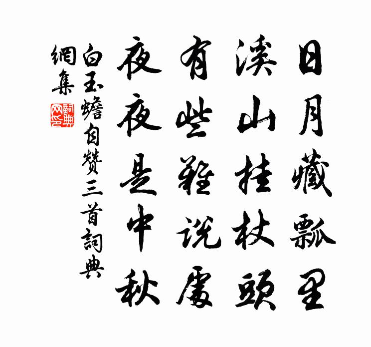 白玉蟾自赞三首书法作品欣赏