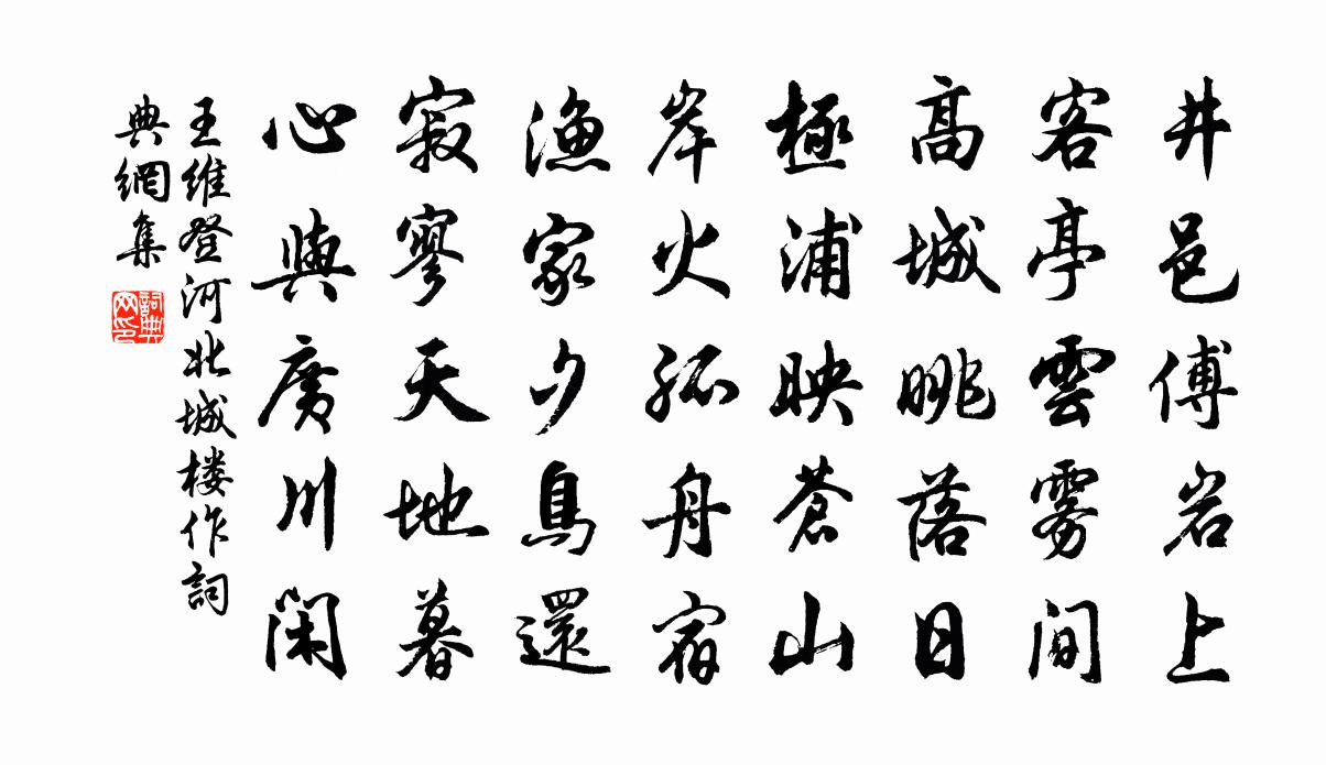 王维登河北城楼作书法作品欣赏