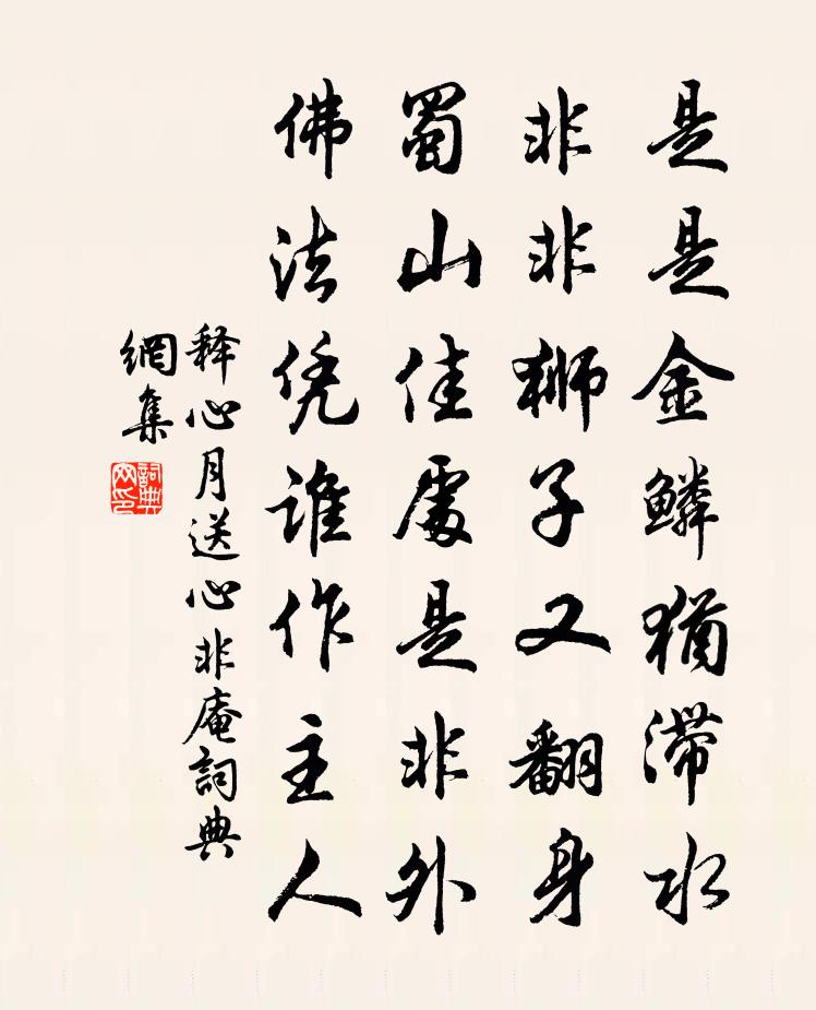 释心月送心非庵书法作品欣赏