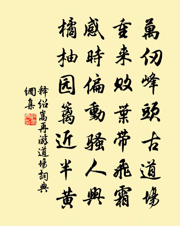 释绍嵩再游道场书法作品欣赏
