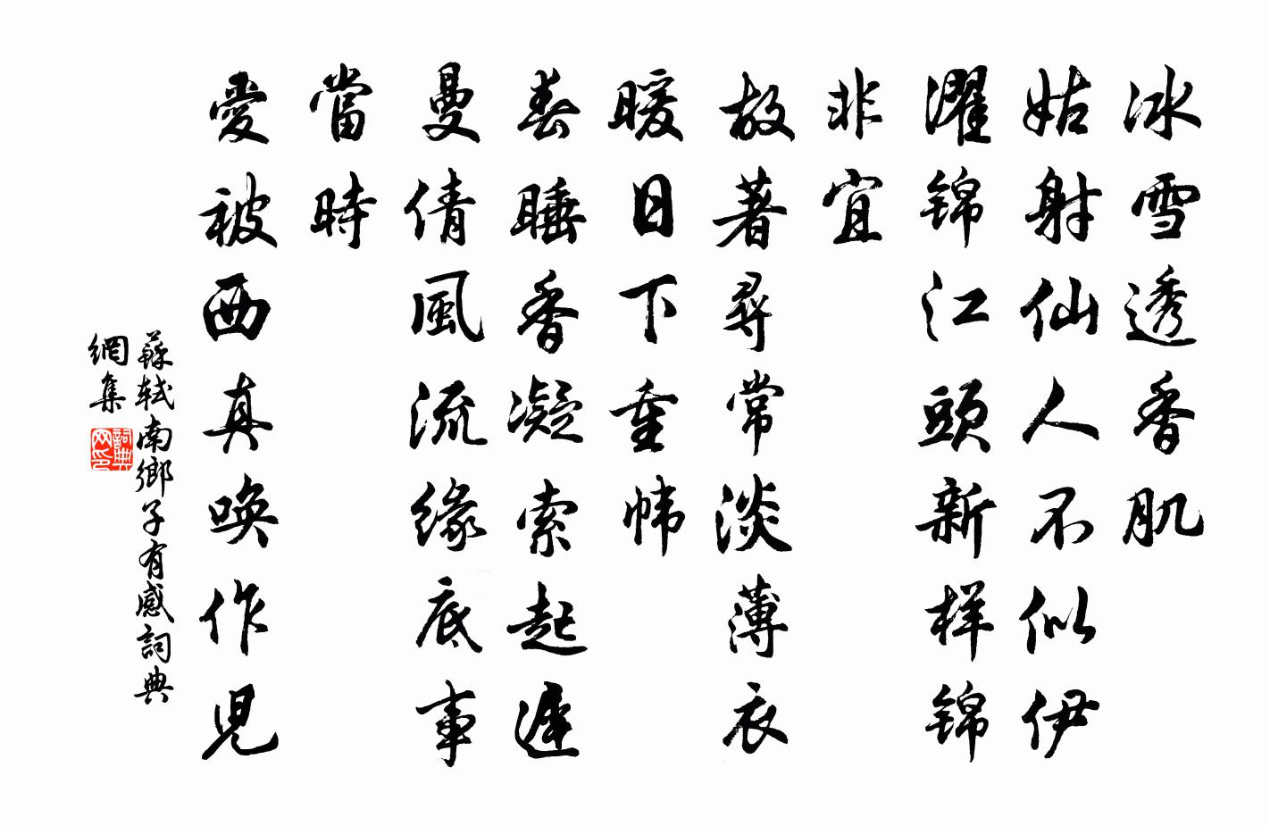 苏轼南乡子(有感)书法作品欣赏