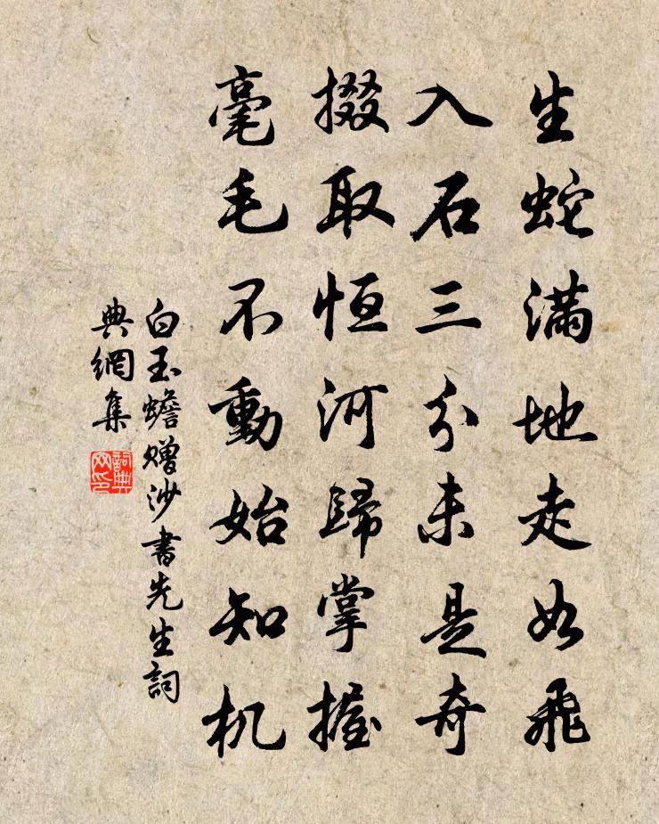 白玉蟾赠沙书先生书法作品欣赏