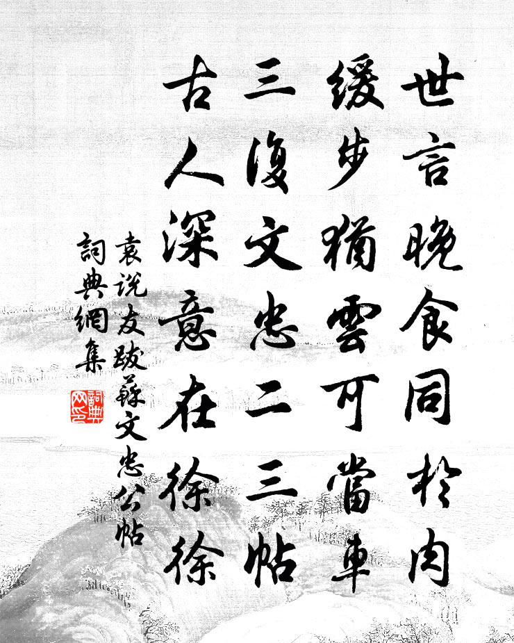 袁说友跋苏文忠公帖书法作品欣赏