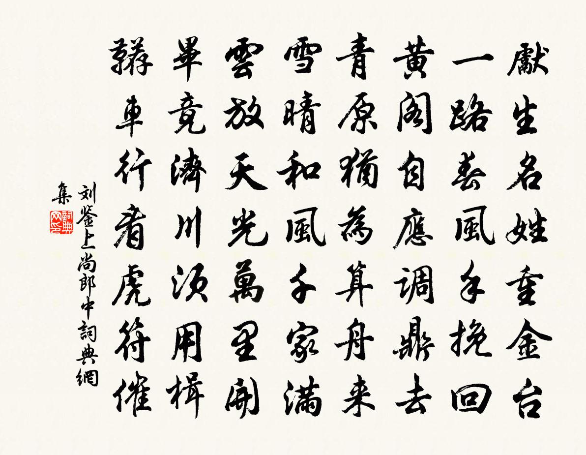 刘鉴上尚郎中书法作品欣赏