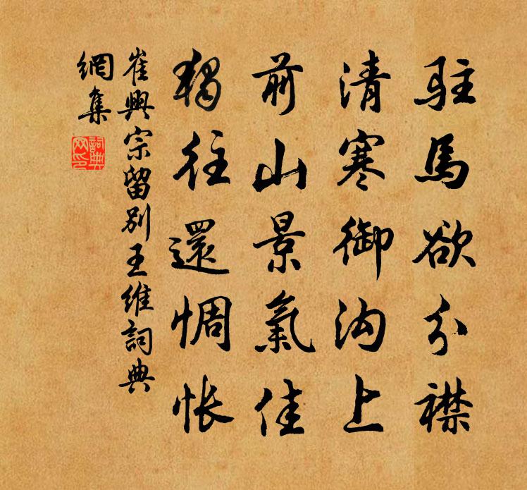 崔兴宗留别王维书法作品欣赏
