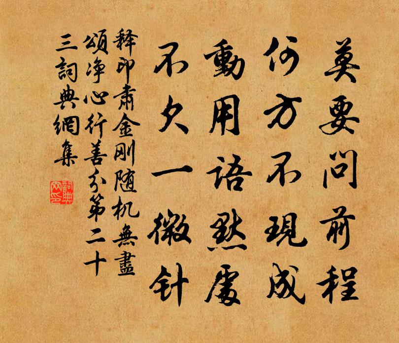 释印肃金刚随机无尽颂净心行善分第二十三书法作品欣赏