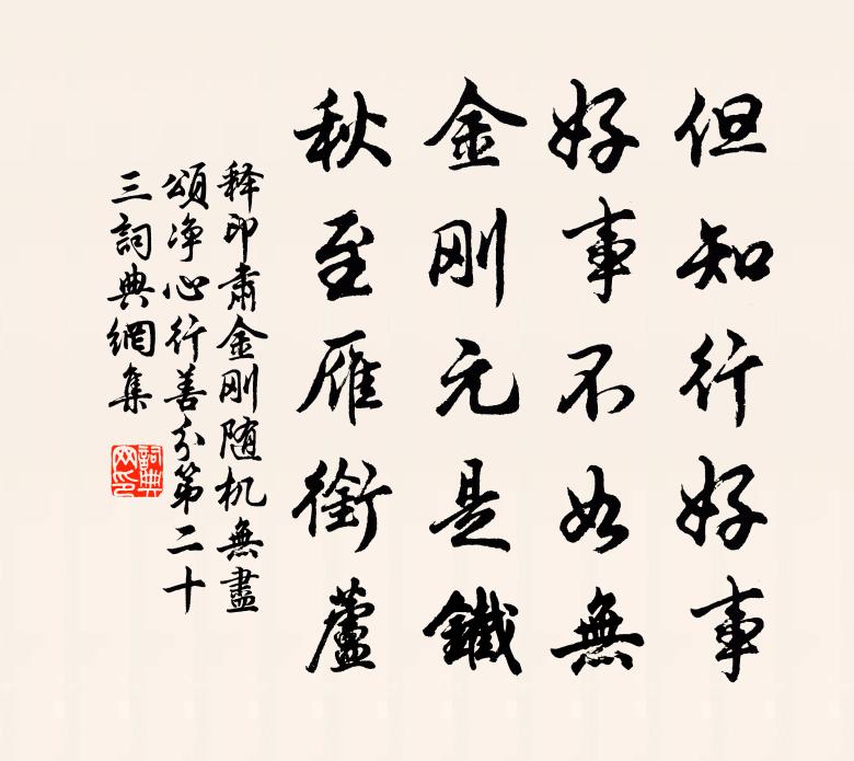 释印肃金刚随机无尽颂净心行善分第二十三书法作品欣赏