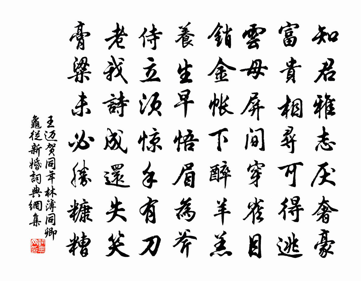 王迈贺同年林簿同卿龟从新婚书法作品欣赏