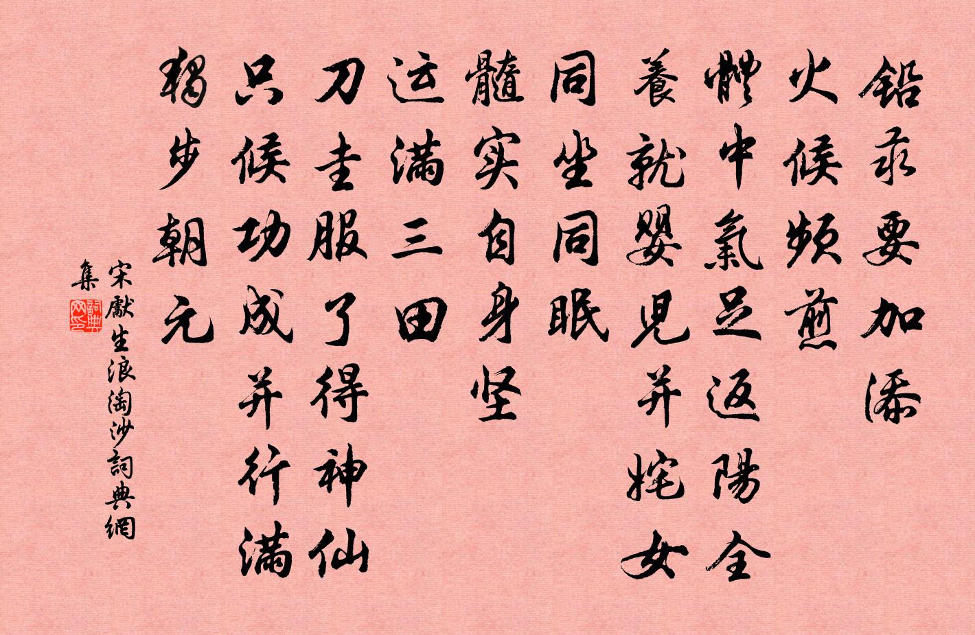 宋先生浪淘沙书法作品欣赏