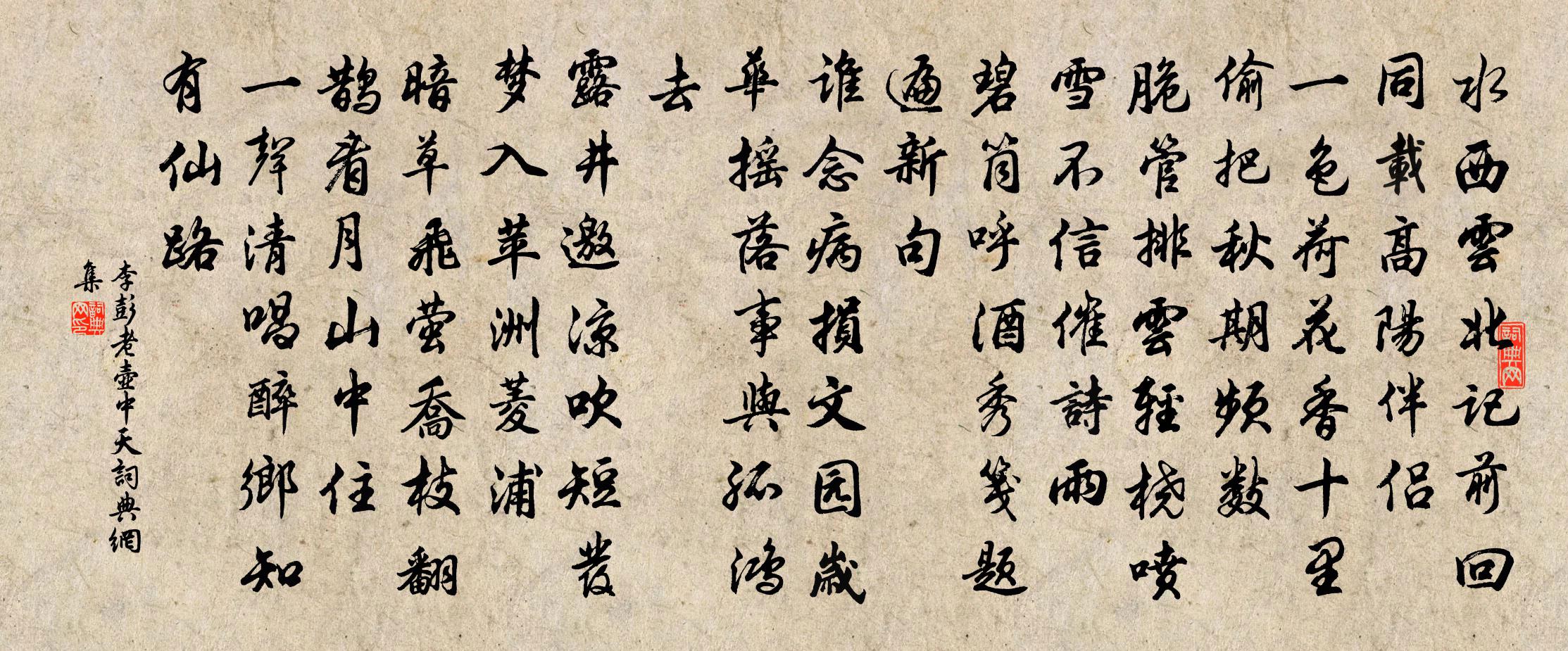 李彭老壶中天/念奴娇书法作品欣赏