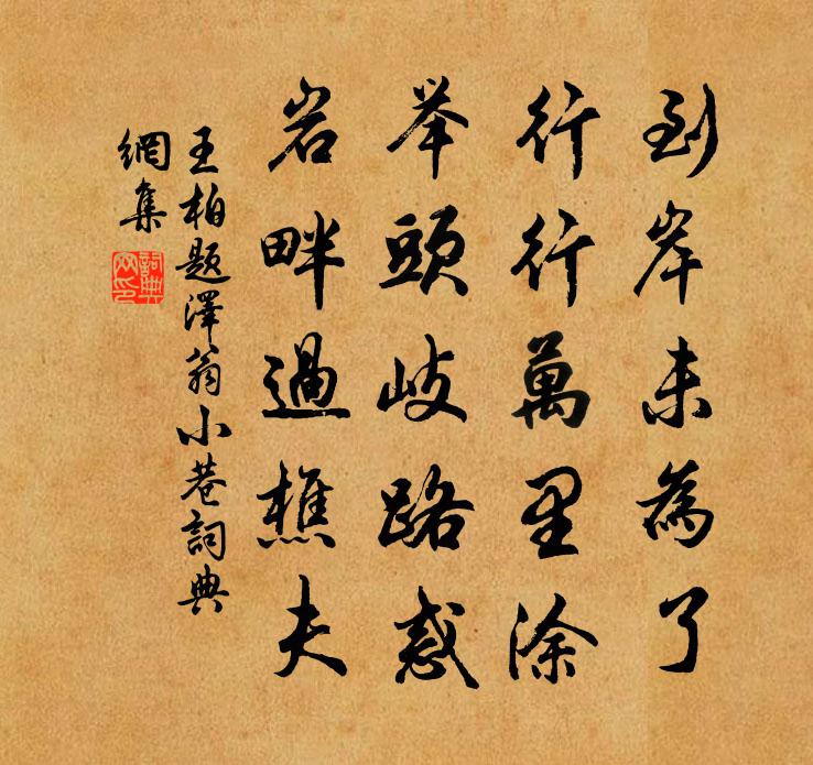 王柏题泽翁小巷书法作品欣赏