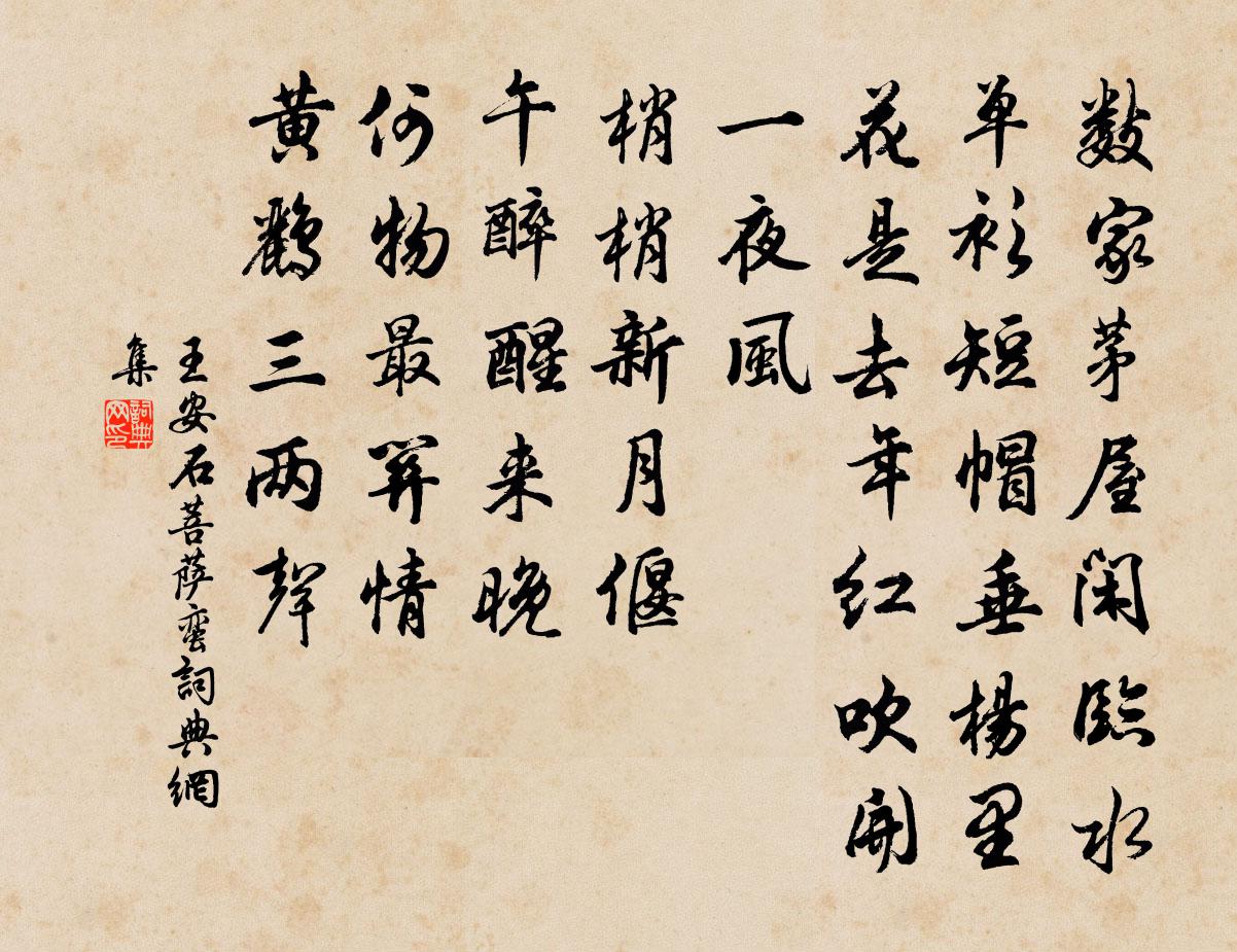 王安石菩萨蛮书法作品欣赏
