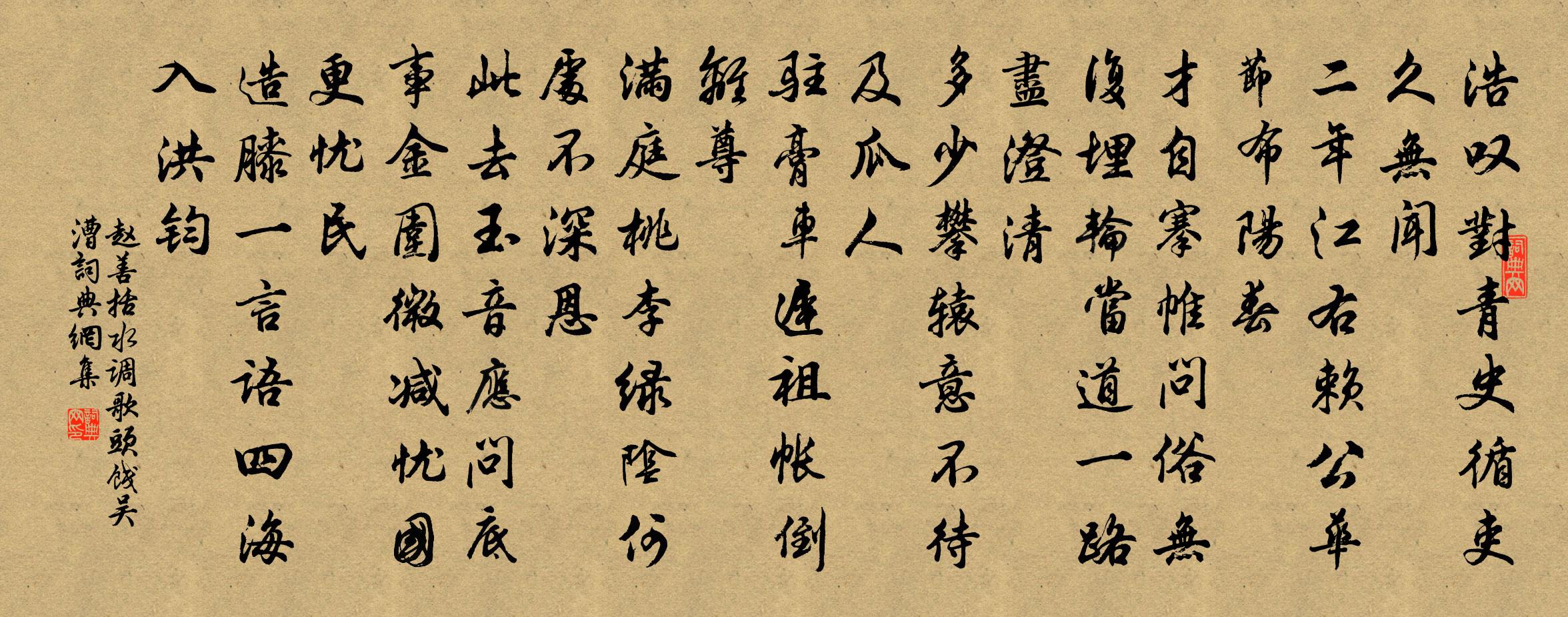 赵善括水调歌头（饯吴漕）书法作品欣赏