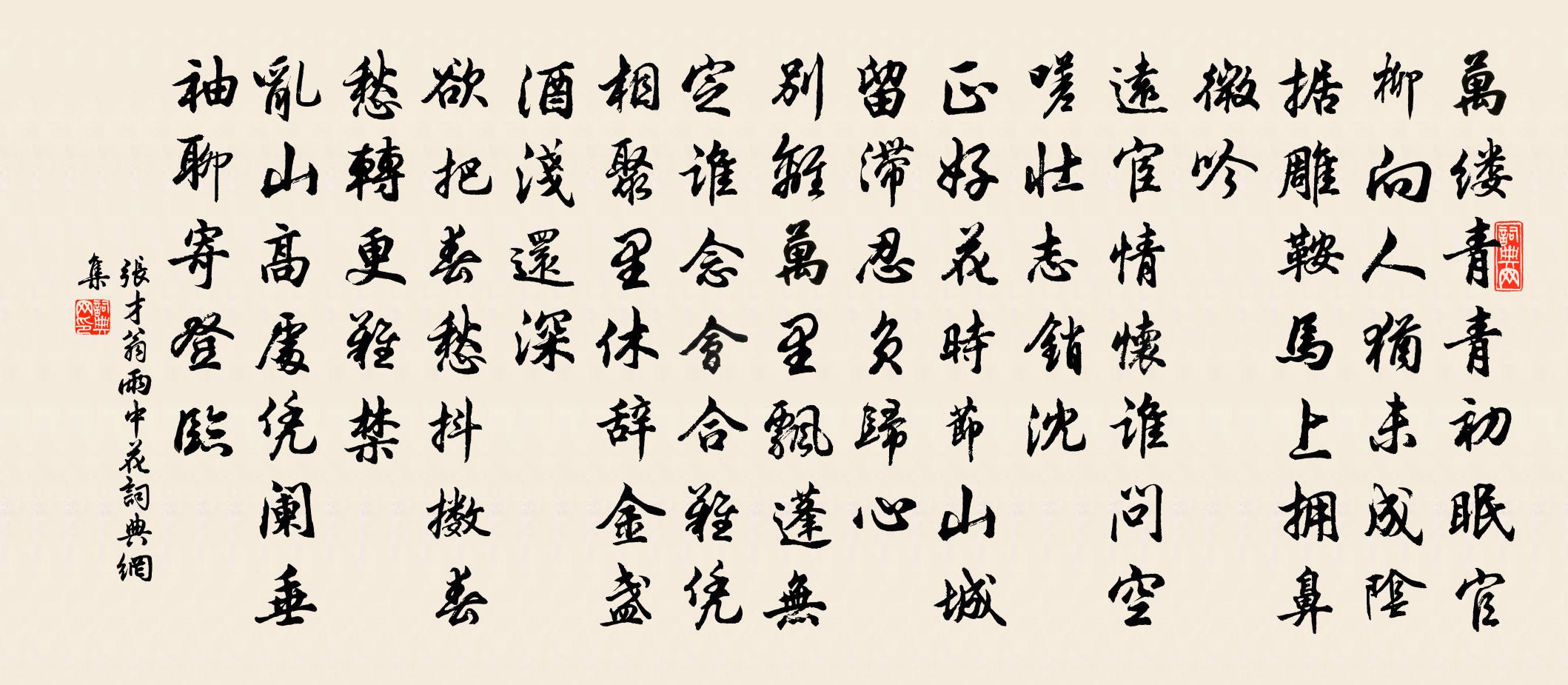 张才翁雨中花/夜行船书法作品欣赏