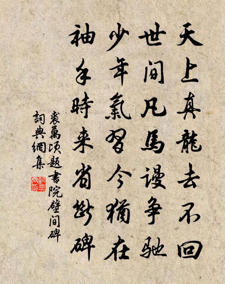 裘万顷题书院壁间碑书法作品欣赏