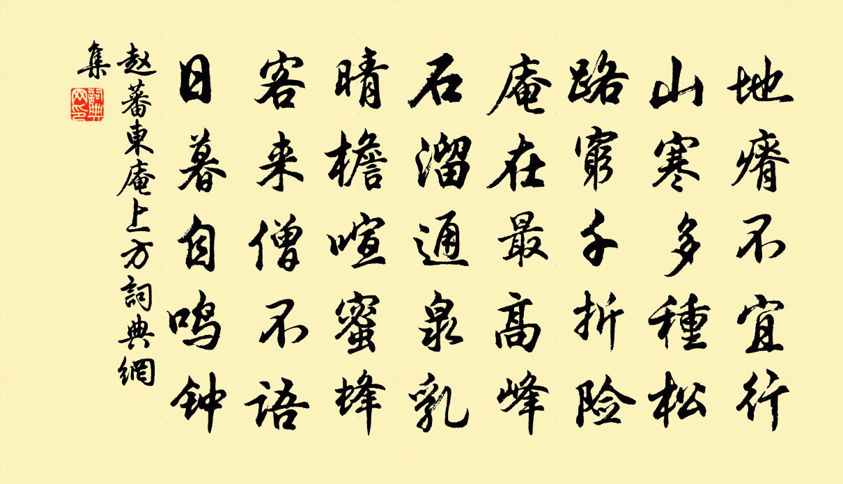 赵蕃东庵上方书法作品欣赏