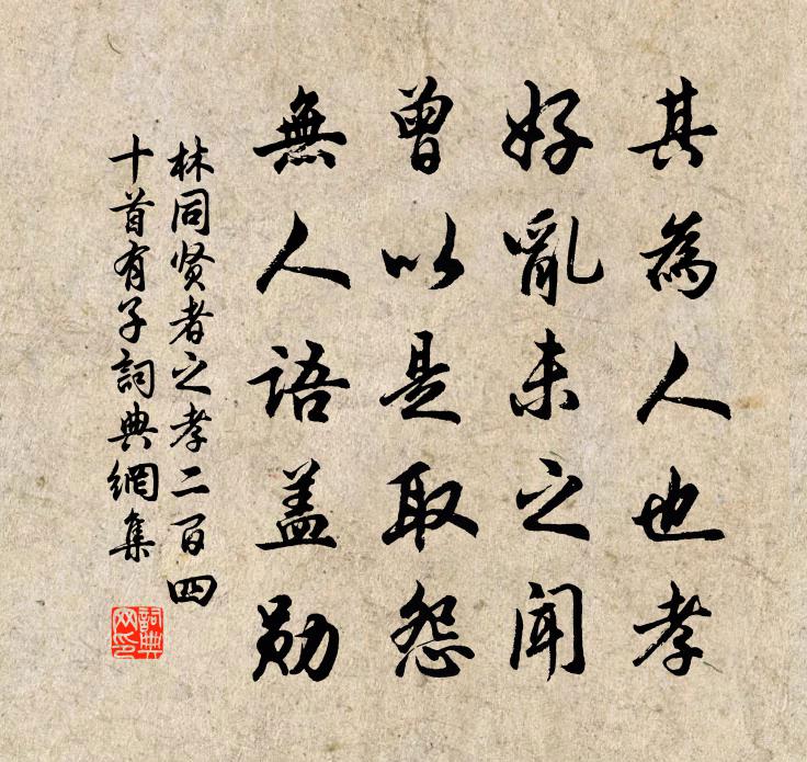 林同贤者之孝二百四十首有子书法作品欣赏
