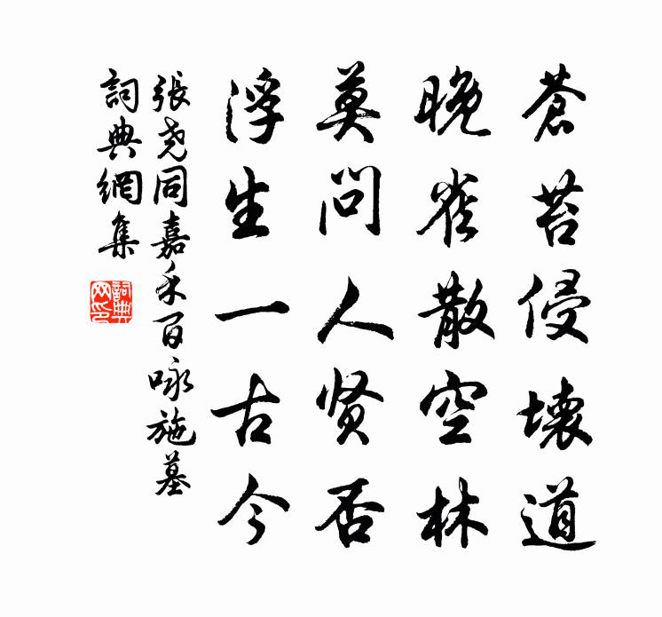 张尧同嘉禾百咏施墓书法作品欣赏