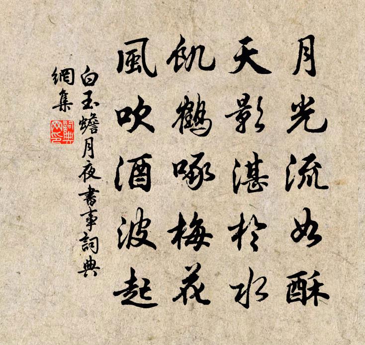 白玉蟾月夜书事书法作品欣赏