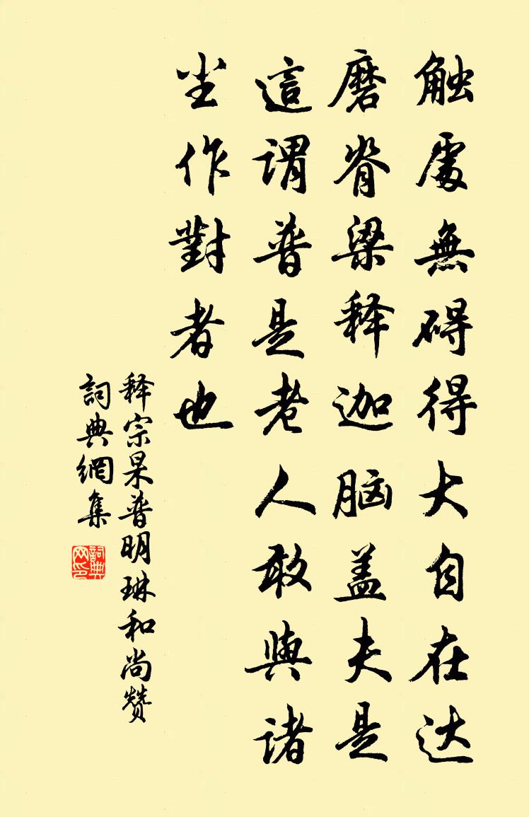 释宗杲普明琳和尚赞书法作品欣赏