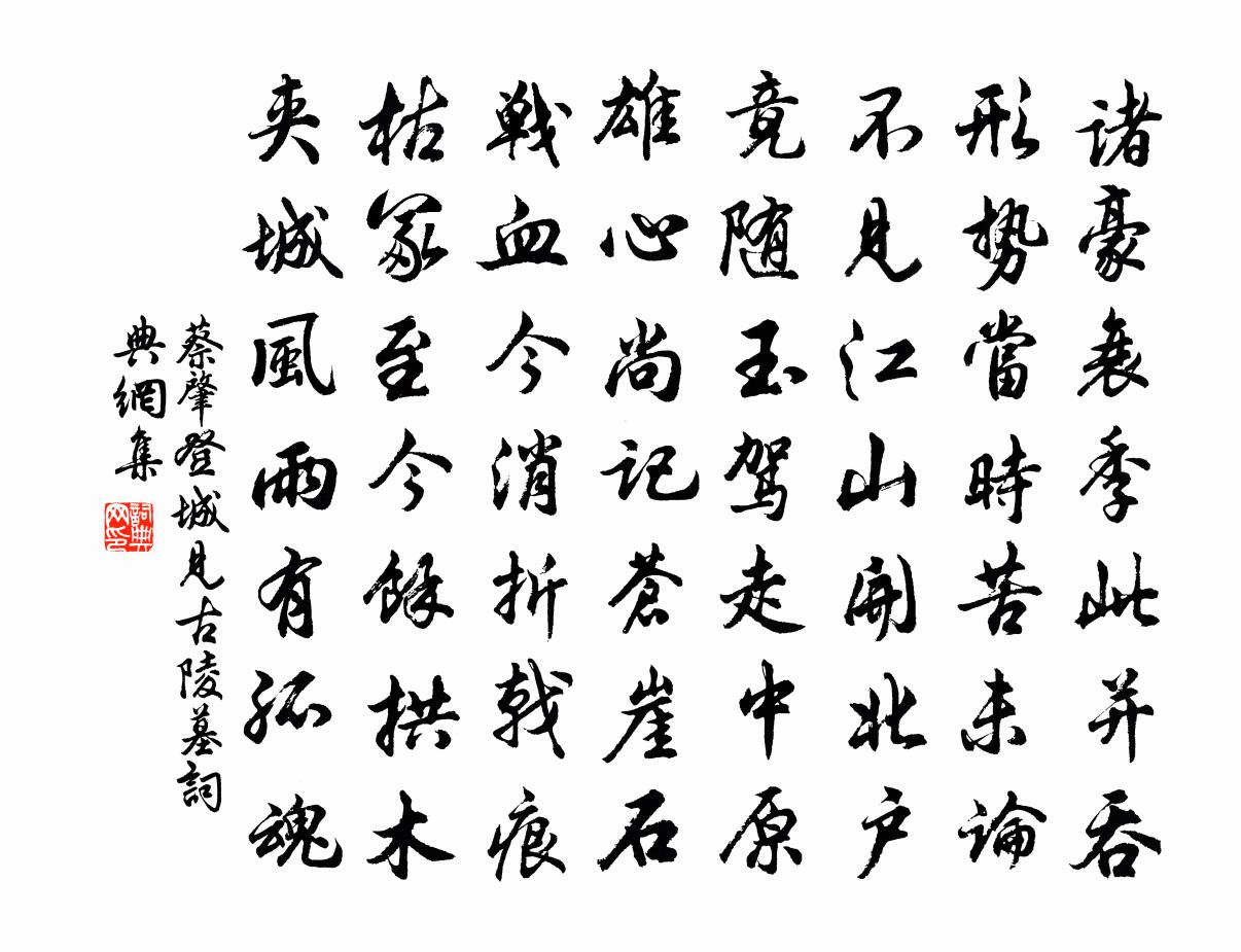 蔡肇登城见古陵墓书法作品欣赏