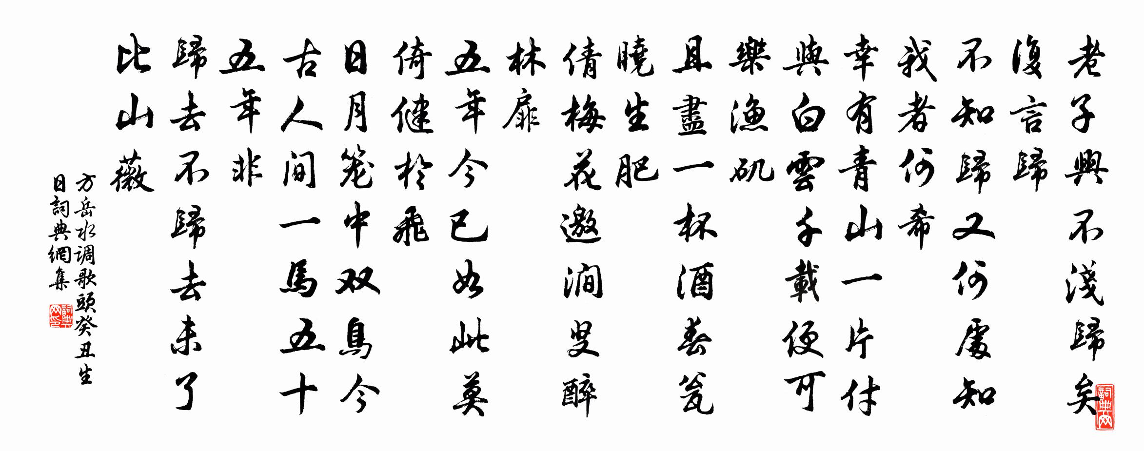 方岳水调歌头（癸丑生日）书法作品欣赏