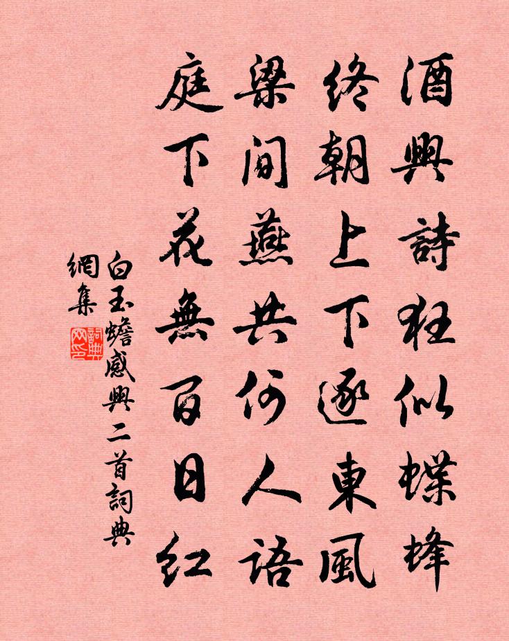 白玉蟾感兴二首书法作品欣赏