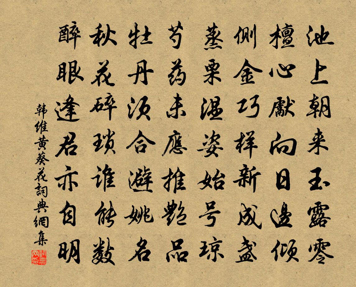 韩维黄葵花书法作品欣赏