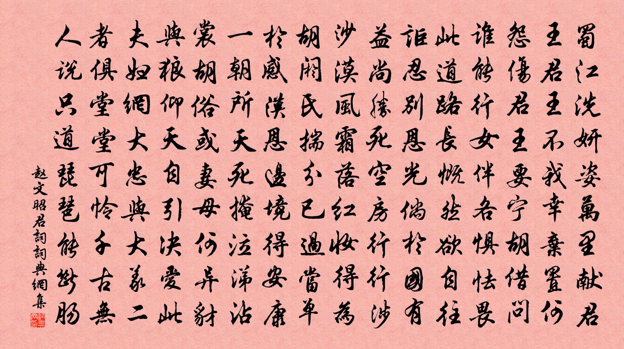 赵文昭君词书法作品欣赏