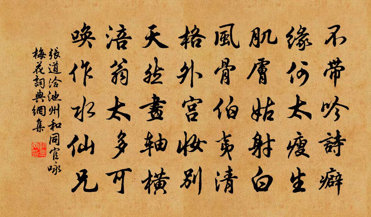张道洽池州和同官咏梅花书法作品欣赏