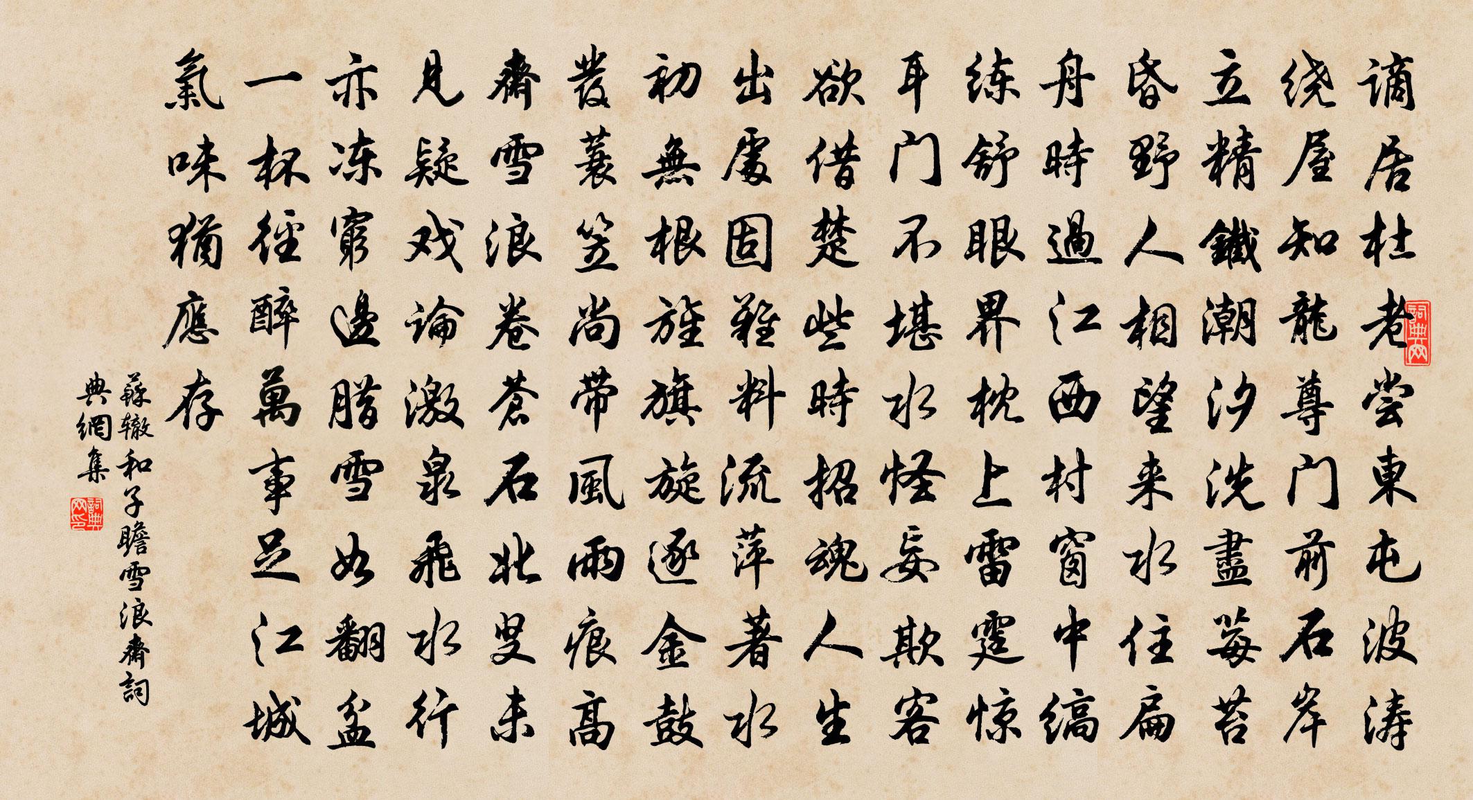 苏辙和子瞻雪浪斋书法作品欣赏