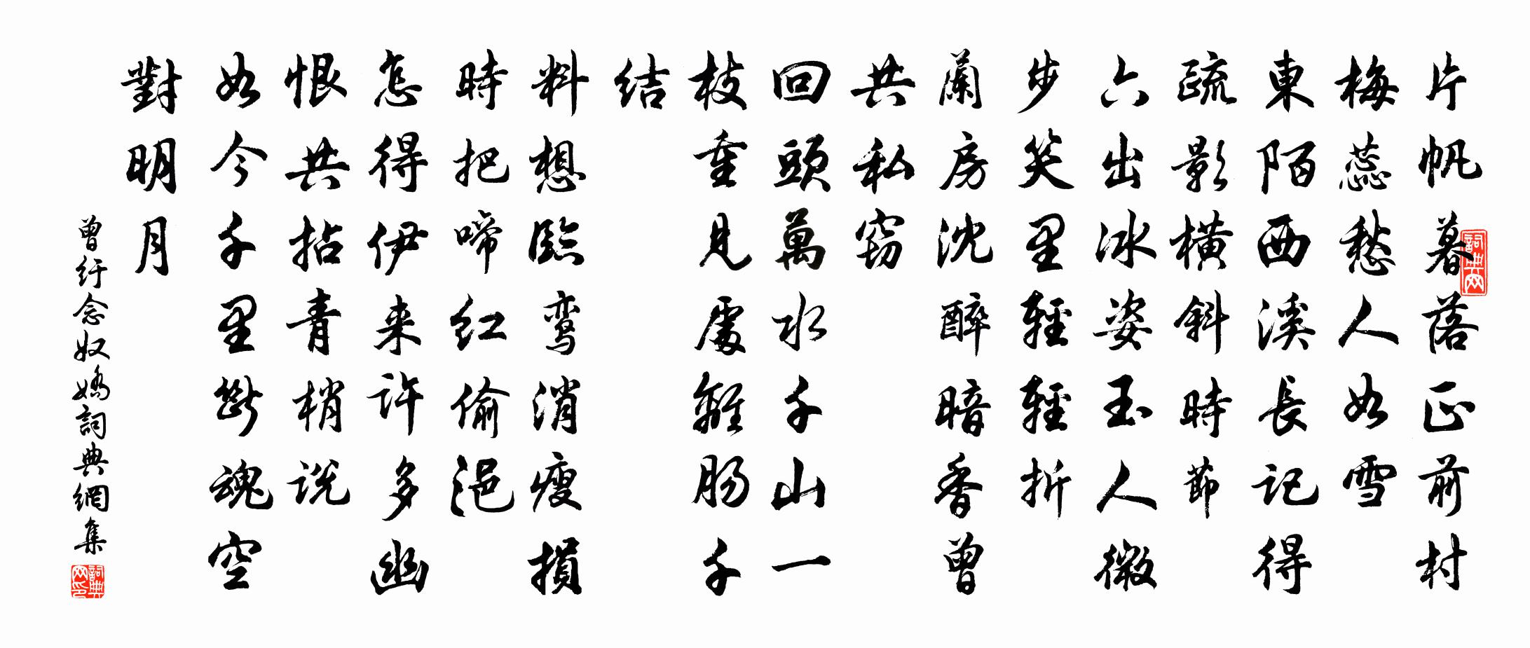 曾纡念奴娇书法作品欣赏