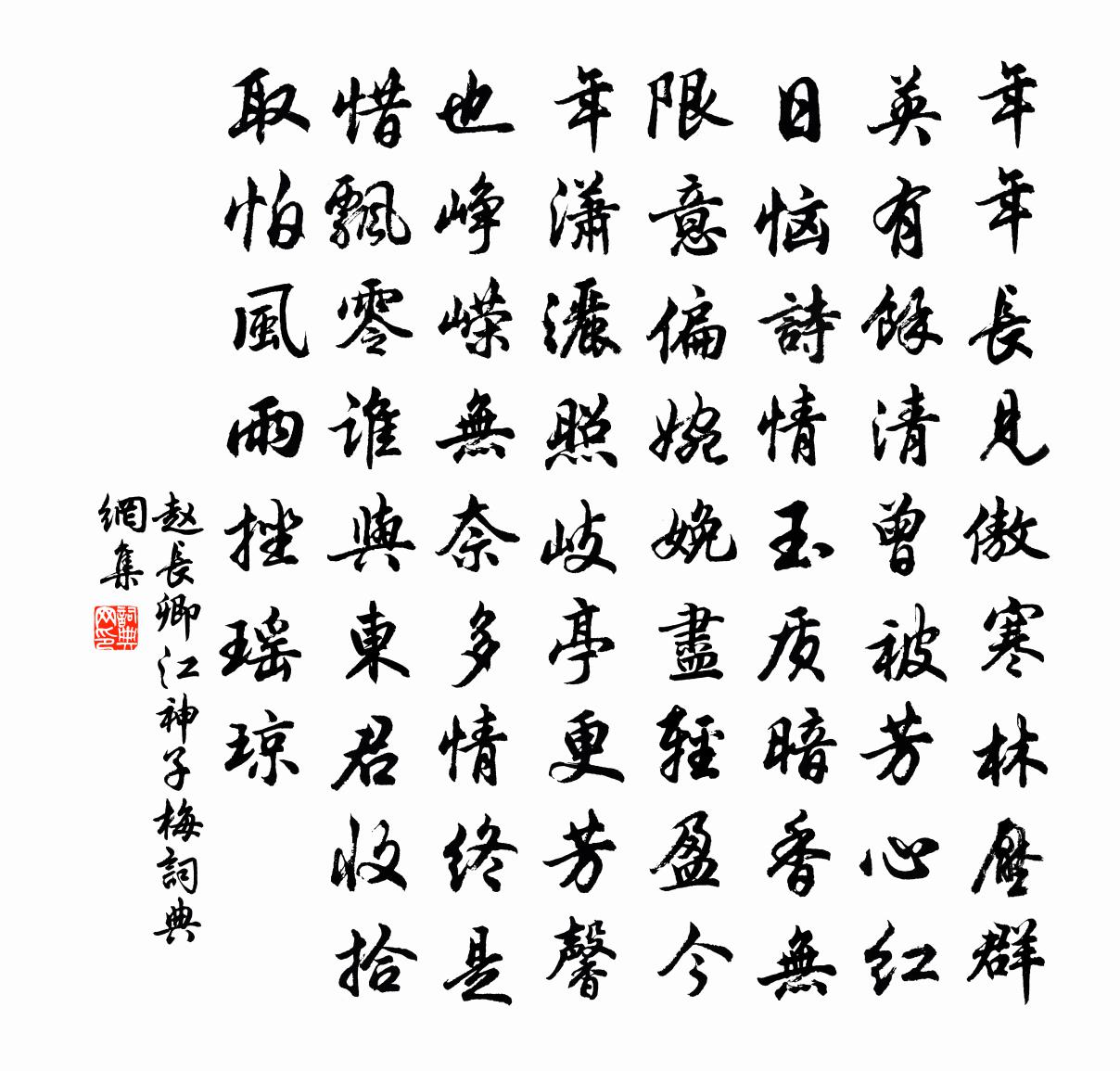 赵长卿江神子（梅）书法作品欣赏