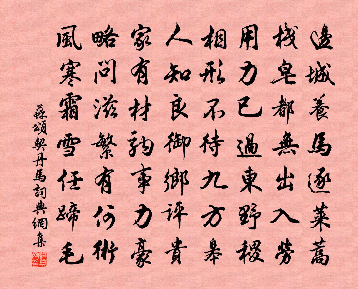 苏颂契丹马书法作品欣赏