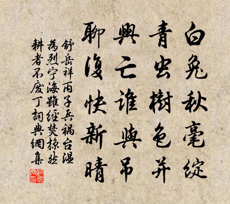 舒岳祥丙子兵祸台温为烈宁海虽经焚掠然耕者不废丁书法作品欣赏