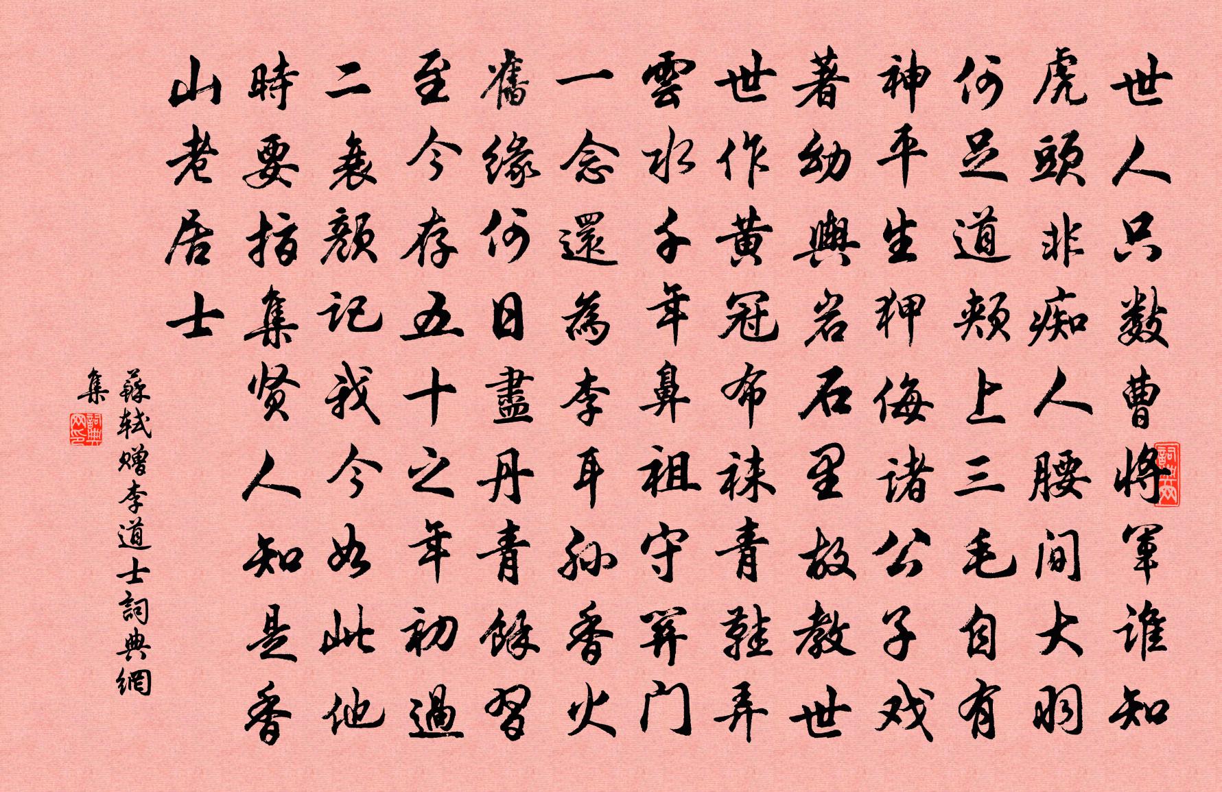 苏轼赠李道士书法作品欣赏