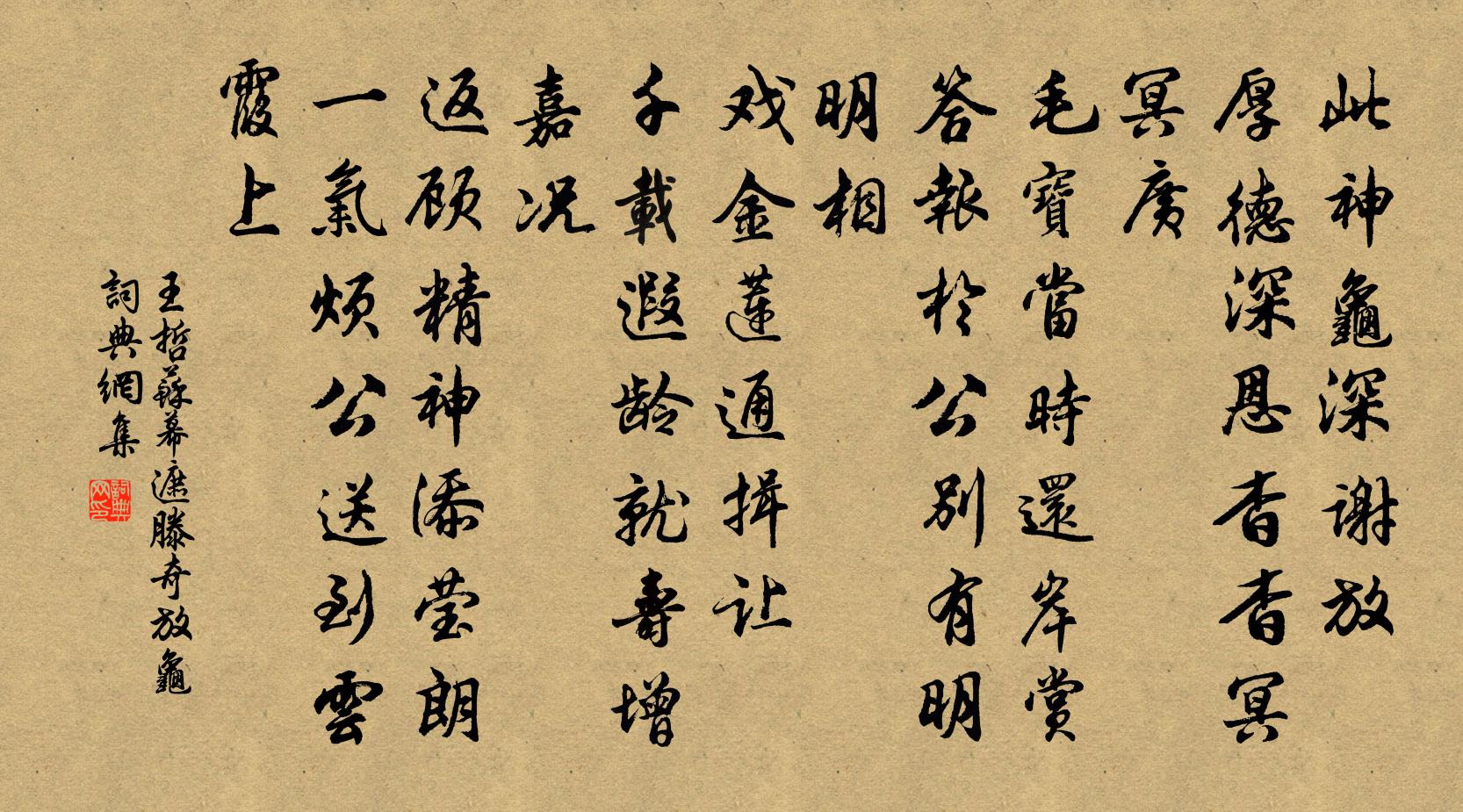 王哲苏幕遮 滕奇放龟书法作品欣赏