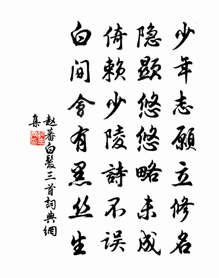 赵蕃白发三首书法作品欣赏