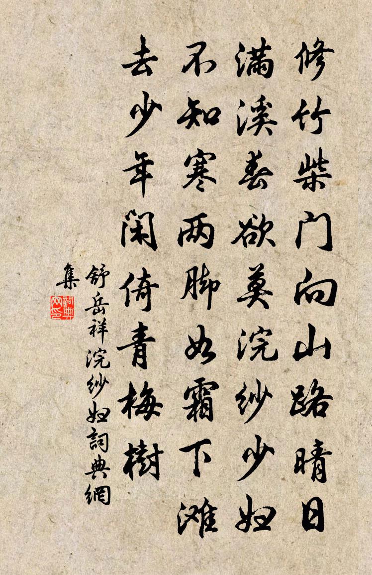 舒岳祥浣纱妇书法作品欣赏