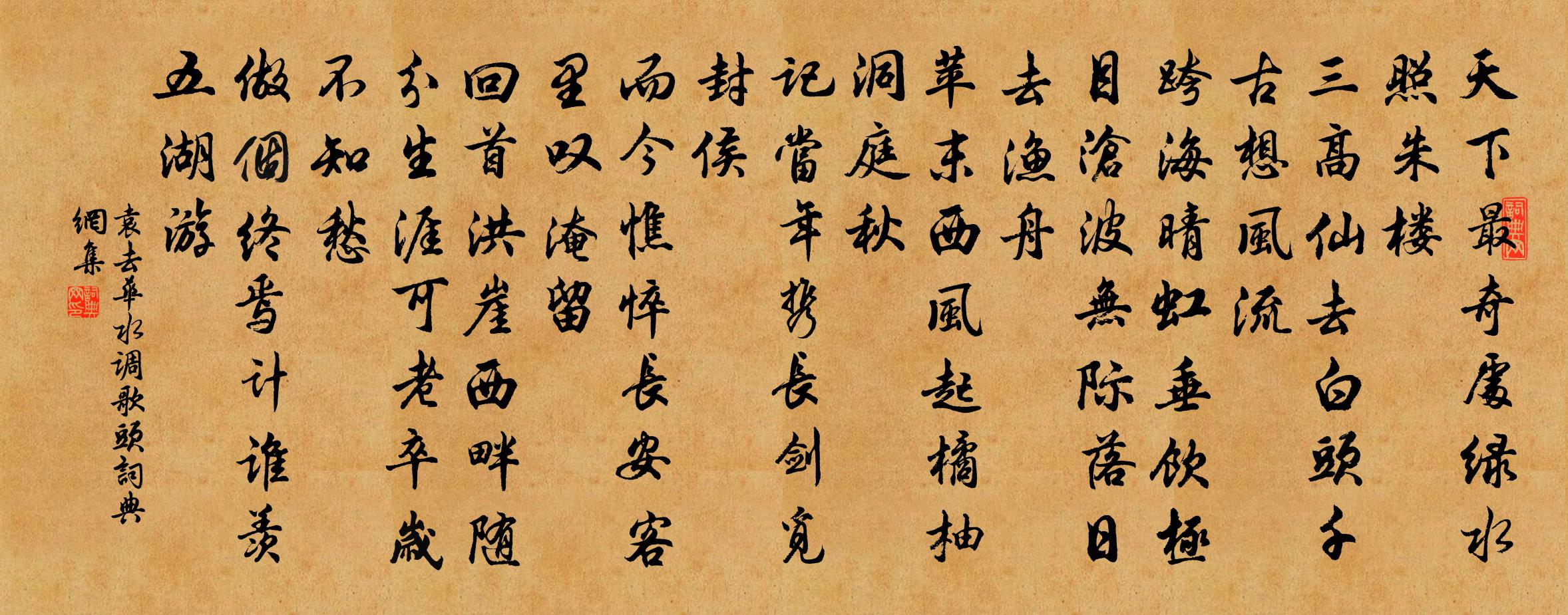 袁去华水调歌头书法作品欣赏