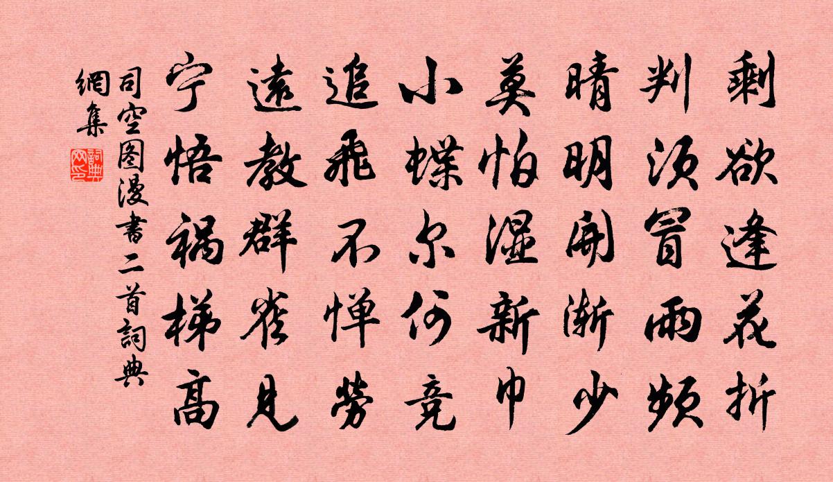 司空图漫书二首书法作品欣赏