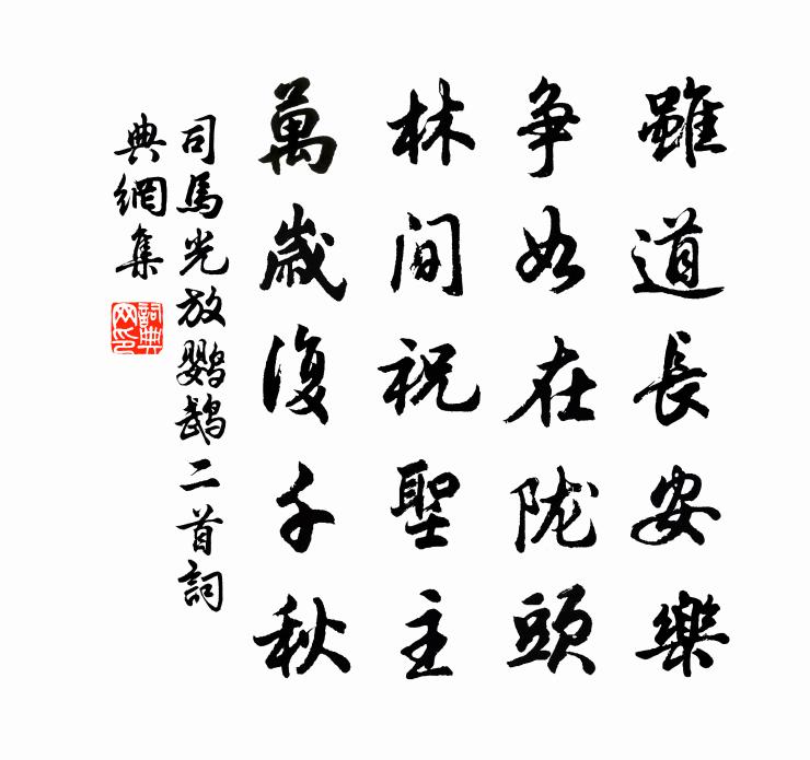 司马光放鹦鹉二首书法作品欣赏
