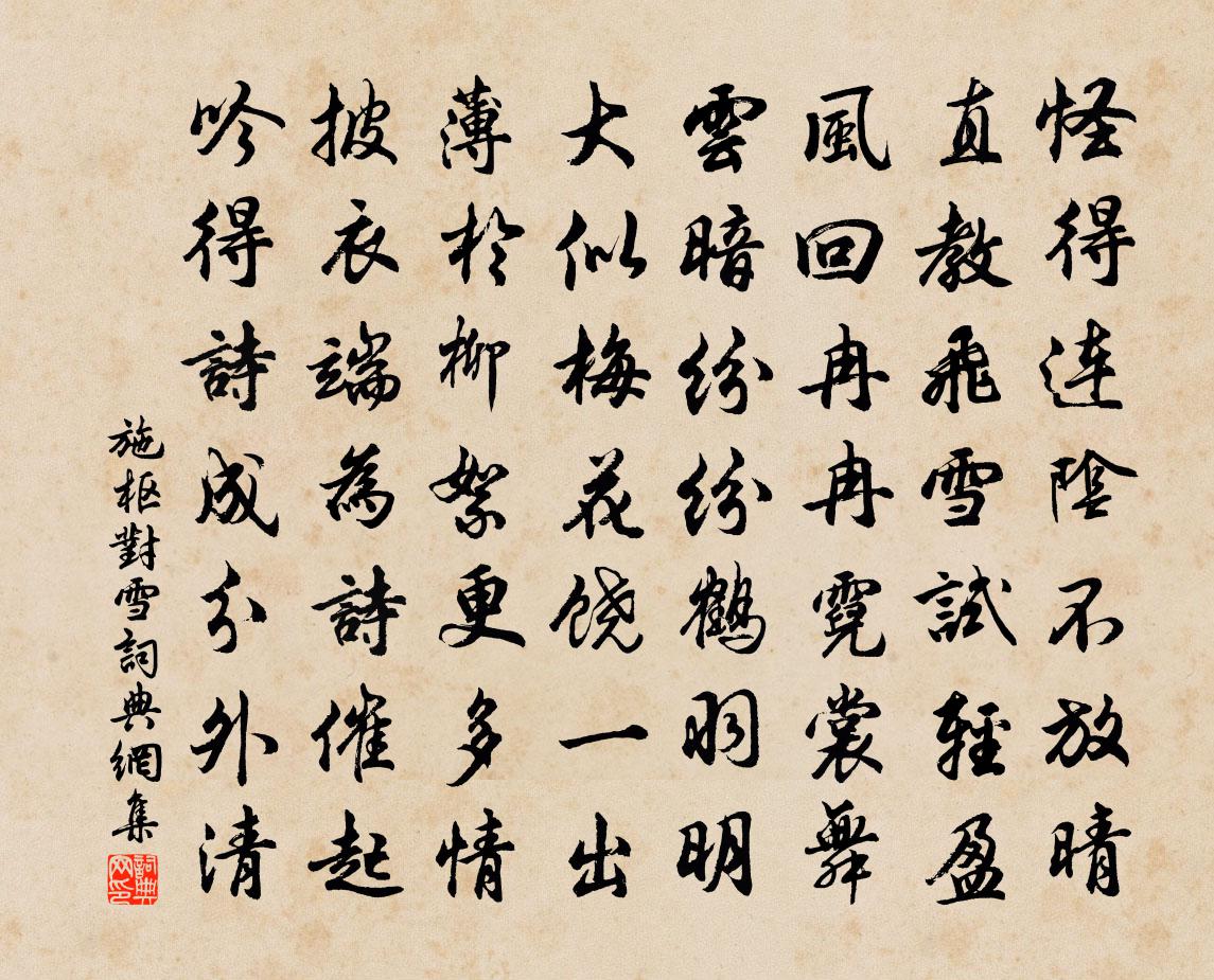 施枢对雪书法作品欣赏
