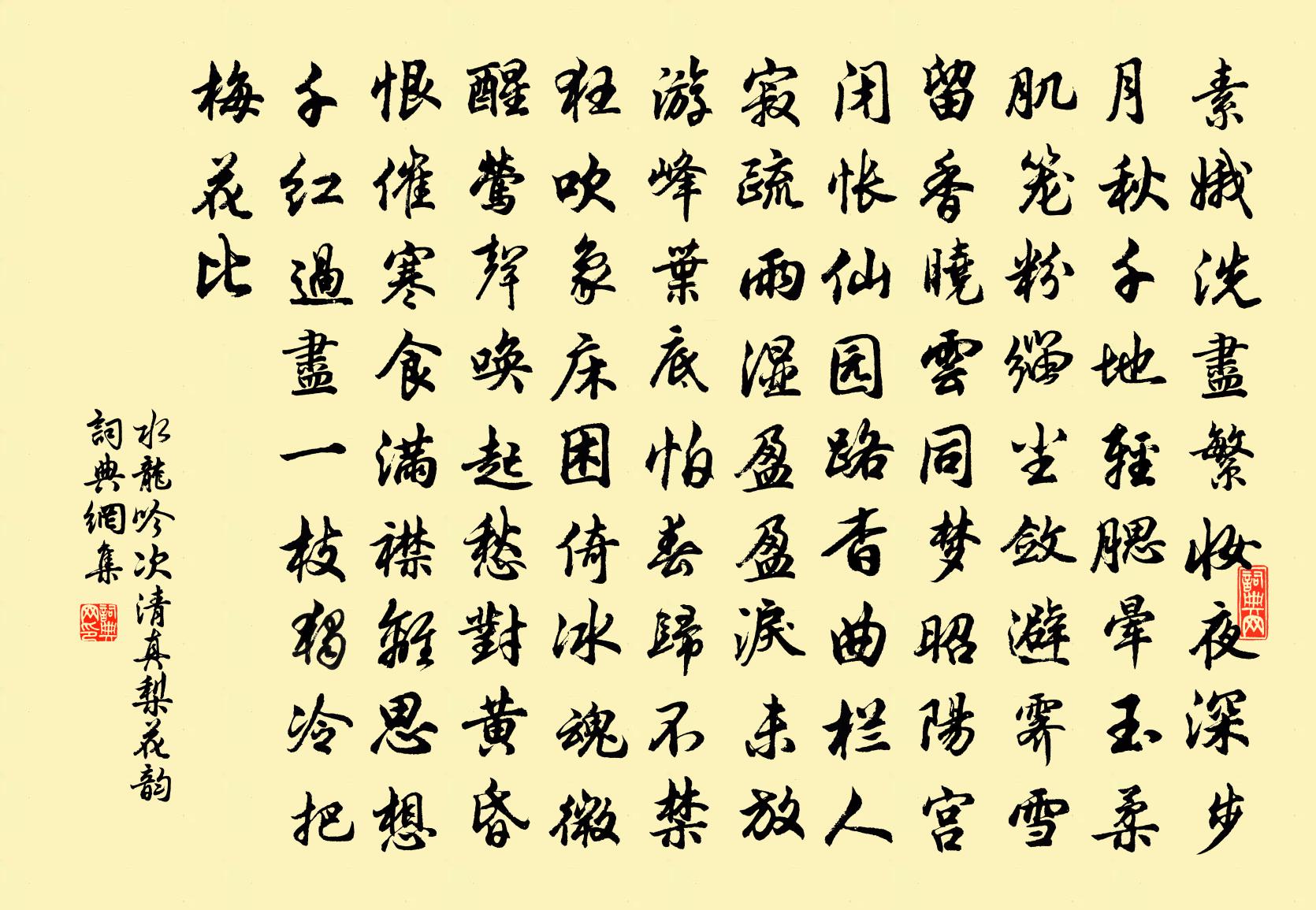 佚名水龙吟（次清真梨花韵）书法作品欣赏