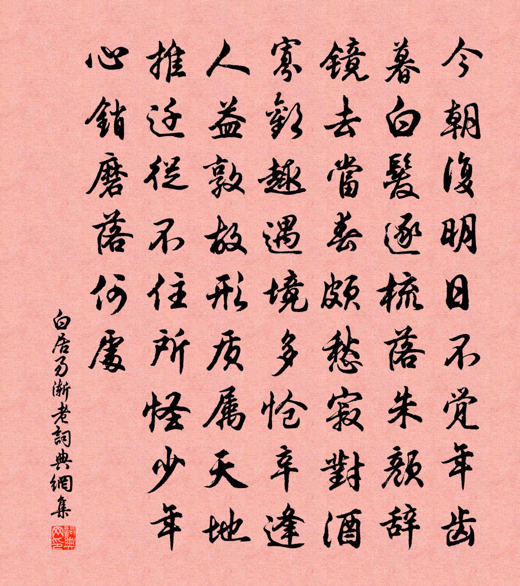 白居易渐老书法作品欣赏