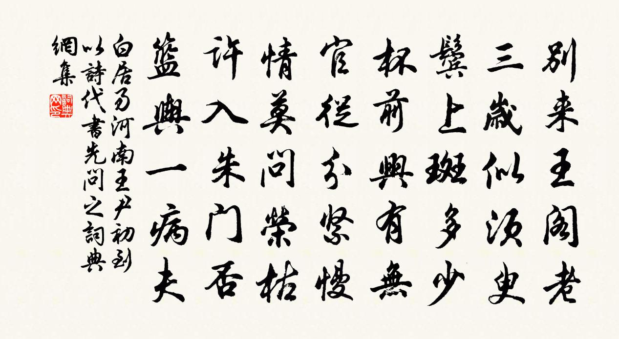 白居易河南王尹初到以诗代书先问之书法作品欣赏