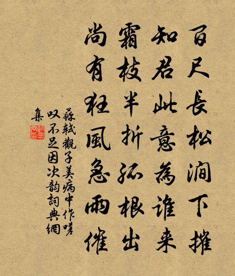 苏轼观子美病中作，嗟叹不足，因次韵书法作品欣赏