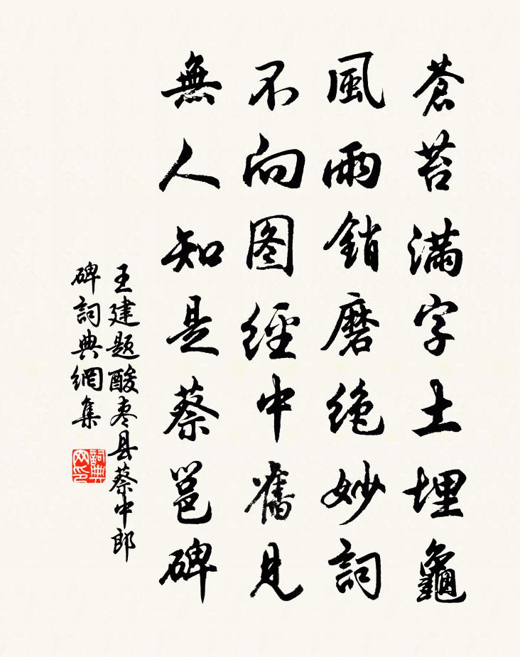 王建题酸枣县蔡中郎碑书法作品欣赏