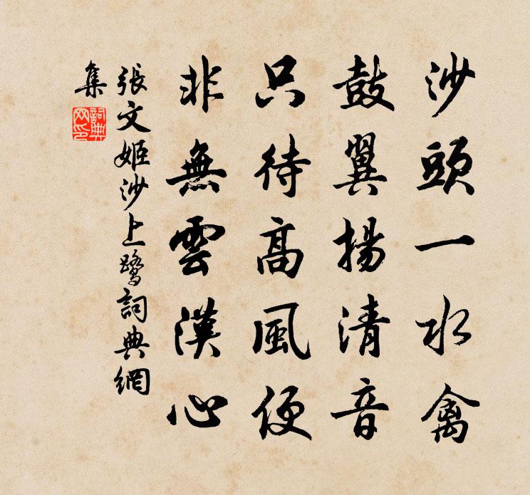张文姬沙上鹭书法作品欣赏